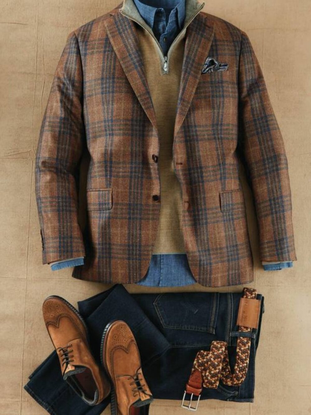 NEW PATRICK JAMES Men’s Plaid Wool-Blend Sportcoat